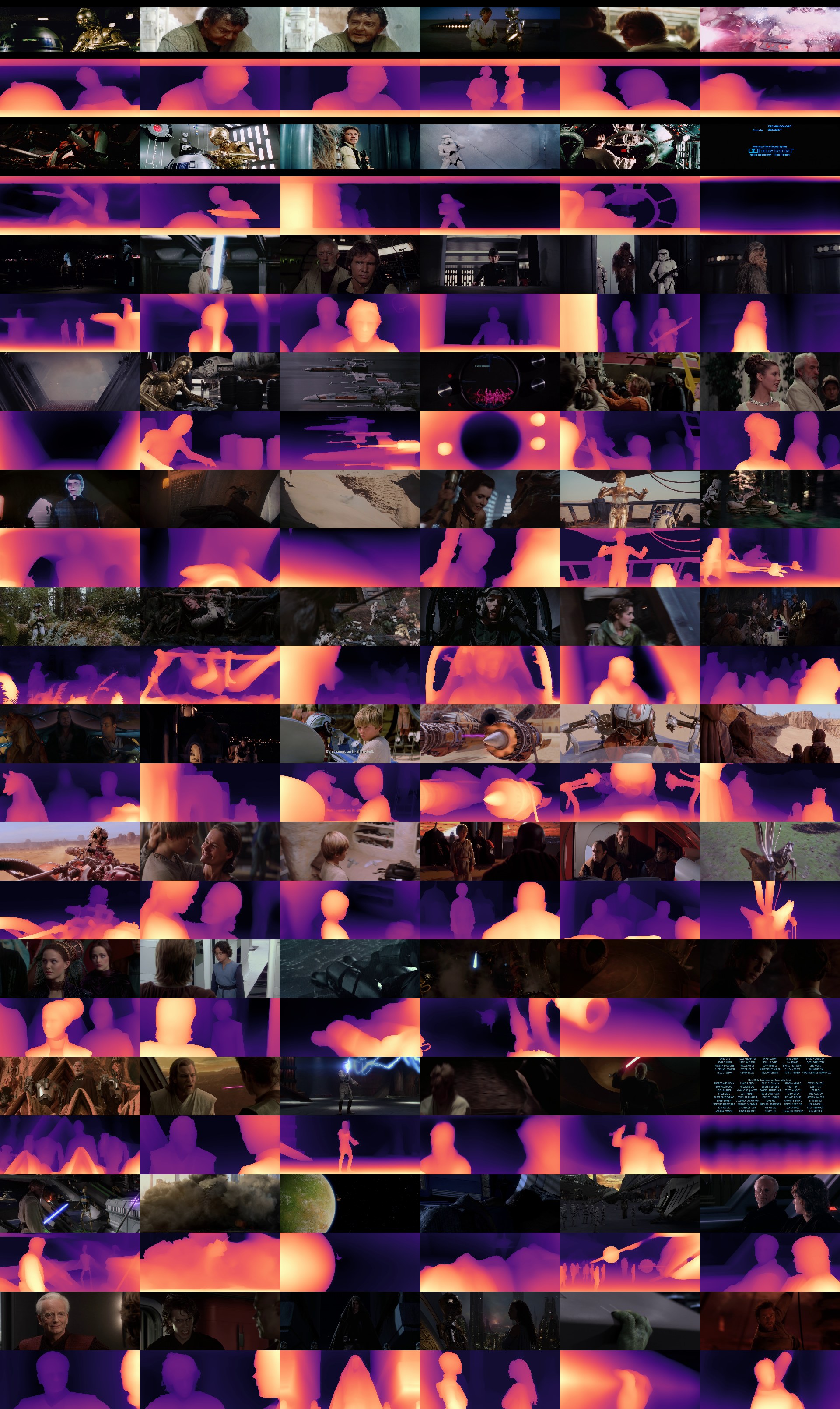 Depth map contact sheet